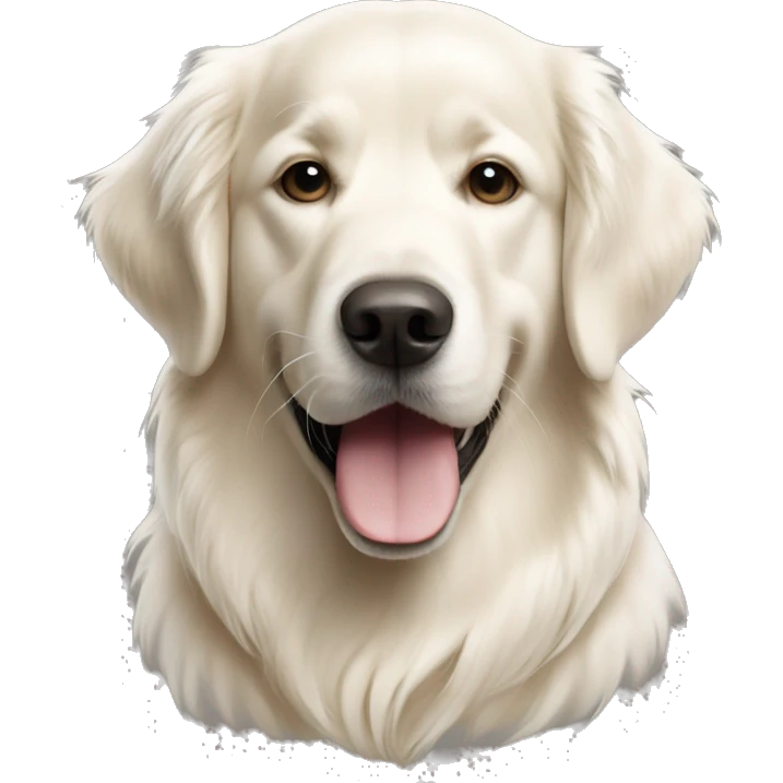 White golden retriever sayin i love you emoji