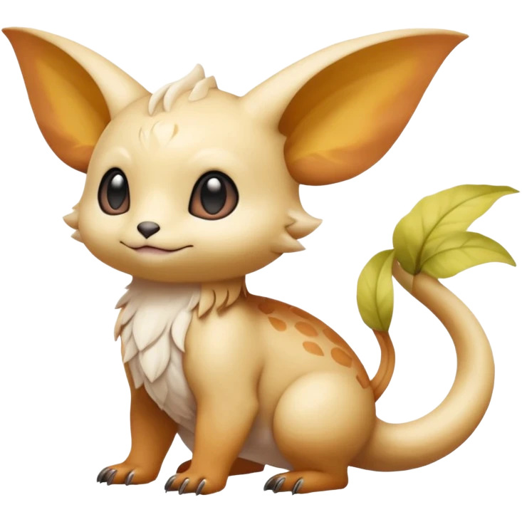 White soft natural realistic romantic vintage antique divine beautiful elegant pretty precious cute young youthful  Fakémon-Pokémon-hybrid-creature emoji