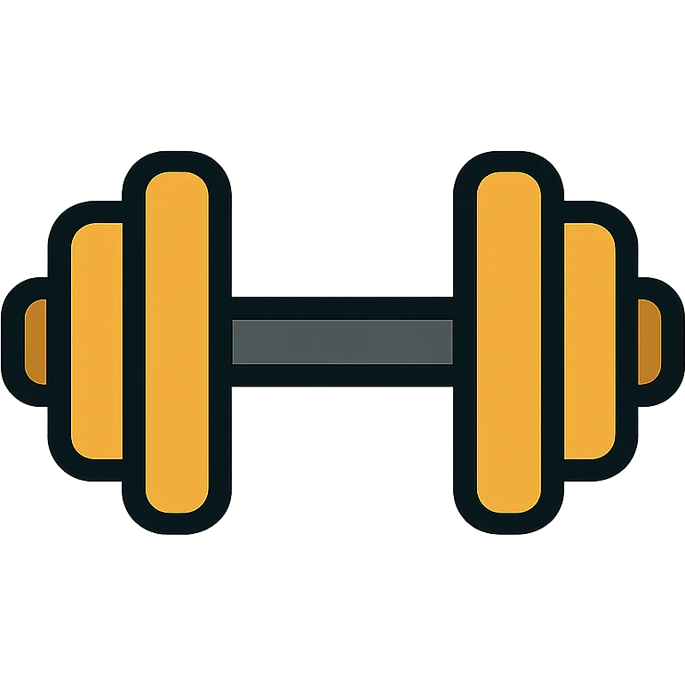 gym icon in gold and black, modern Instagram look emoji