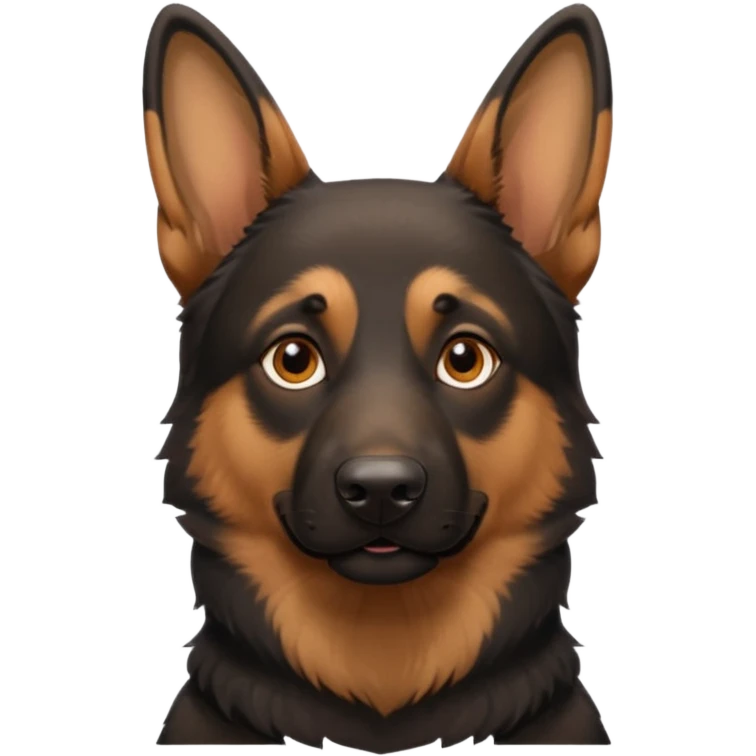 Pastor alemán color negro marrón emoji