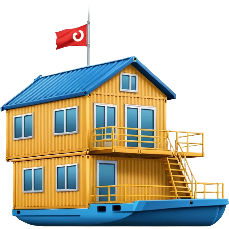 House from a sea container emoji