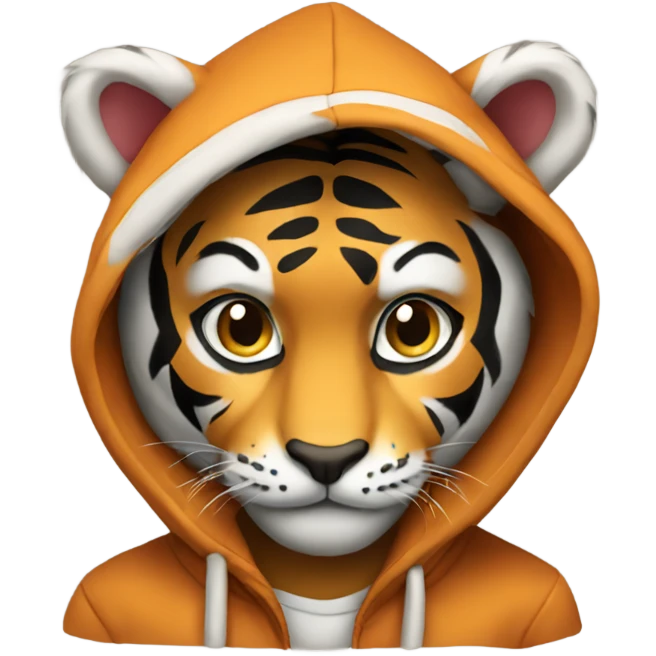 Tiger wearing a hoodie  emoji