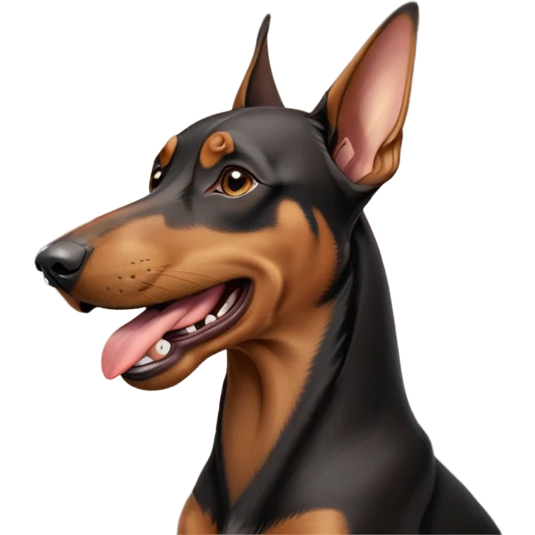 cinematic-cute-yawning-doberman-portrait-emoji,-head-tilted-slightly-with-a-dramatic,-wide-open-yawn,-revealing-a-sleek black and brown fur-with-a-subtle-shimmer,-floppy-ears-slightly-drooping,-round-brown-eyes-barely-open-in-drowsy emoji