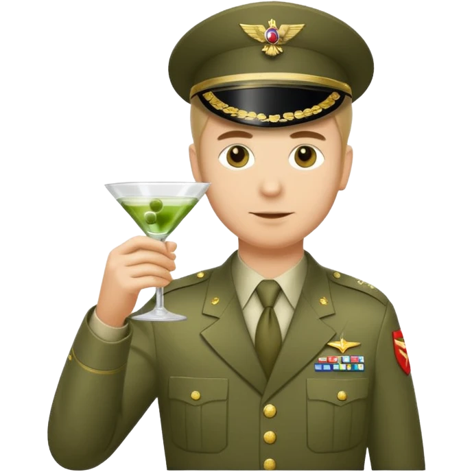 military man with a martini glass emoji