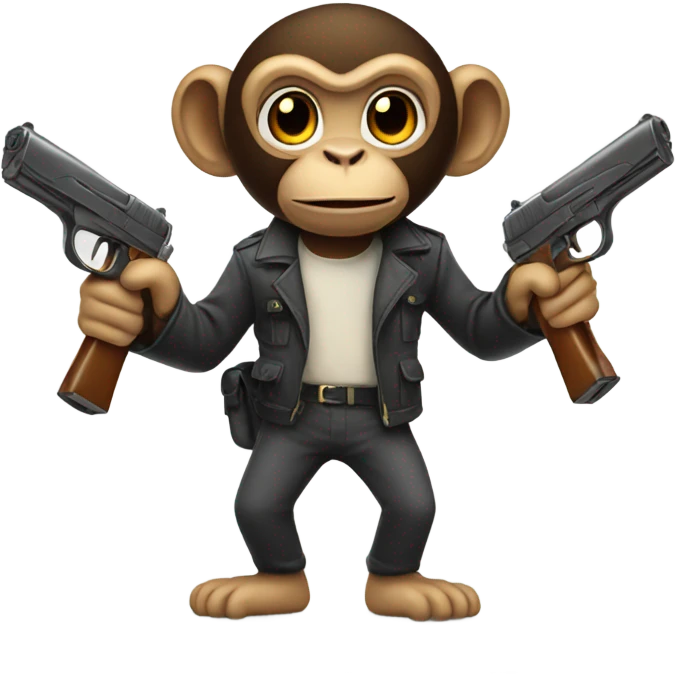 Monkey with gun emoji