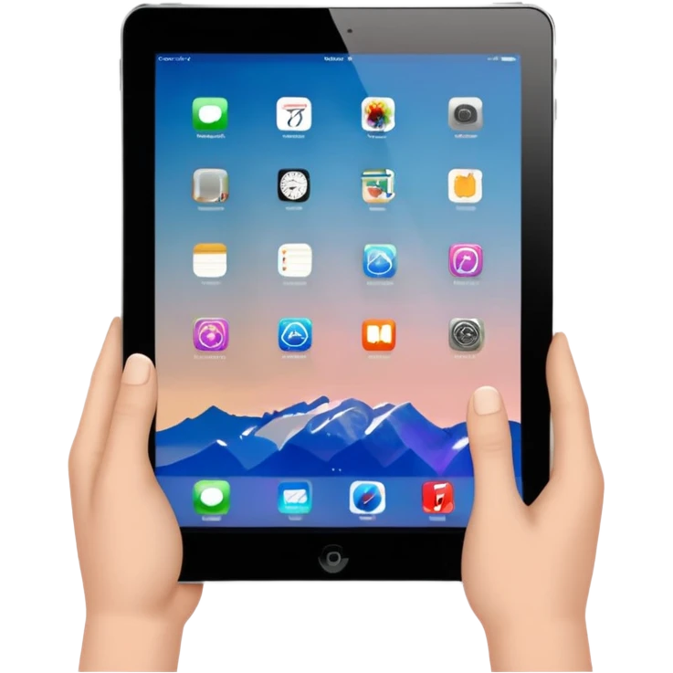 Hands holding ipad emoji