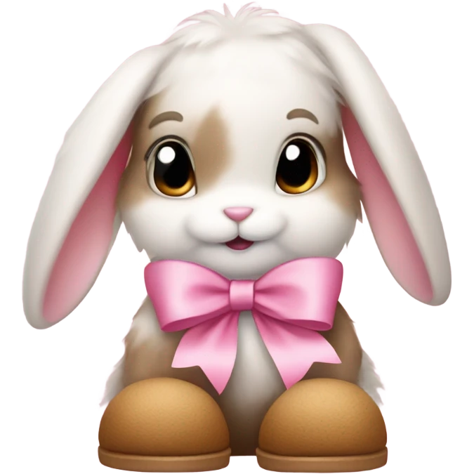 Bunny with pink bow and uggs emoji