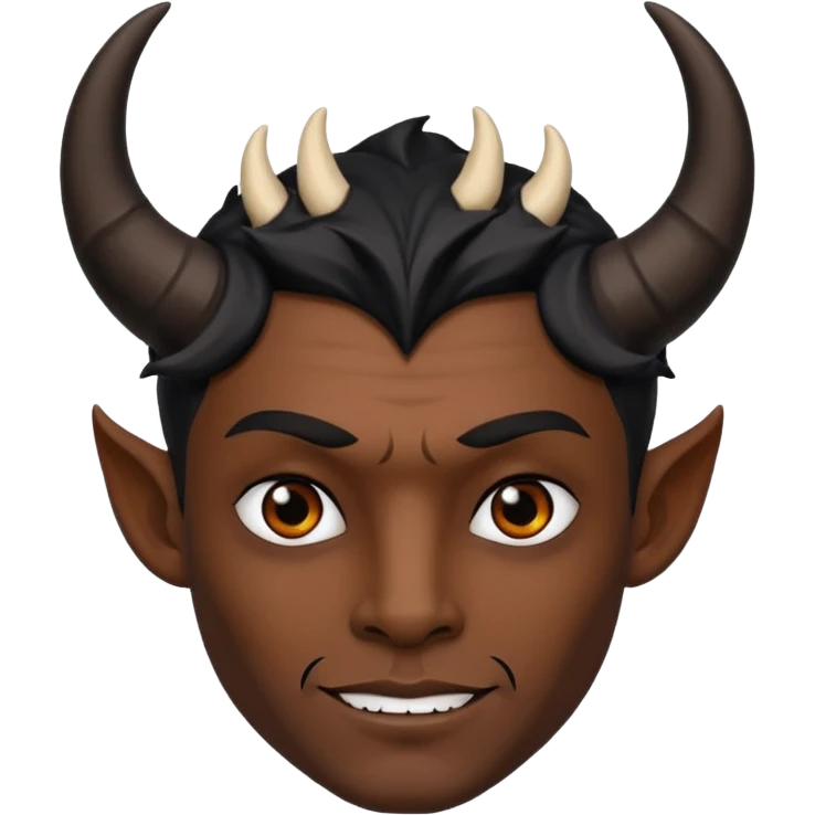 Black Horns on male halloween emoji