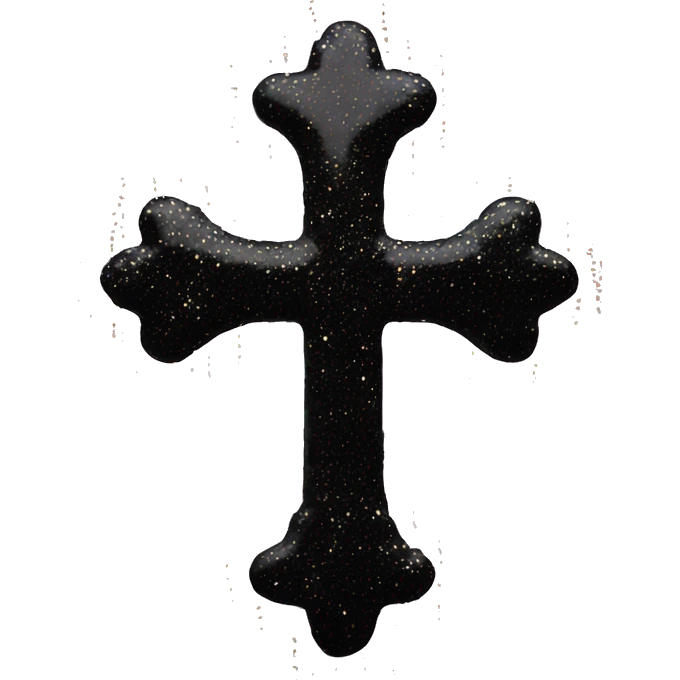 Glitter black cross  emoji