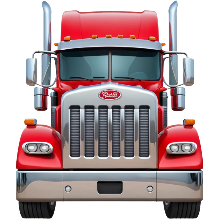 red peterbilt truck, front view emoji