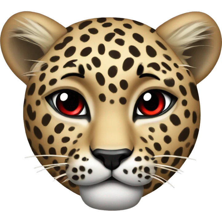 Leopard with red lips and bow looking sassy emoji
