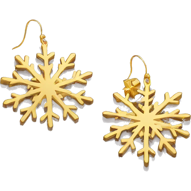 gold snowflake earrings emoji