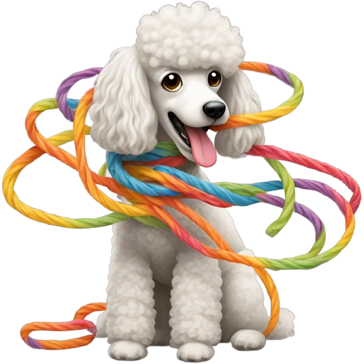 Poodle with noodle emoji