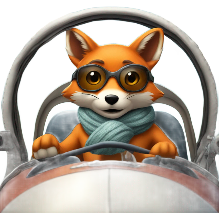 Fox flying a plane emoji