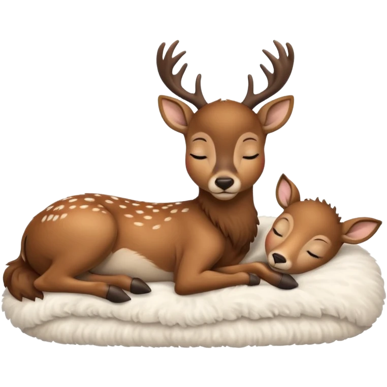 Sweet Deer Sleeping in Bed emoji