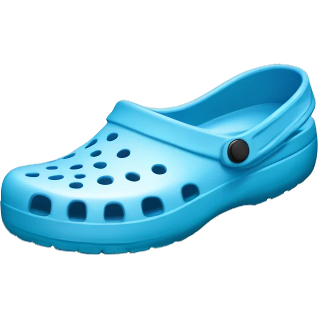 Realistic light blue pair o crocs shoes isolated.  emoji