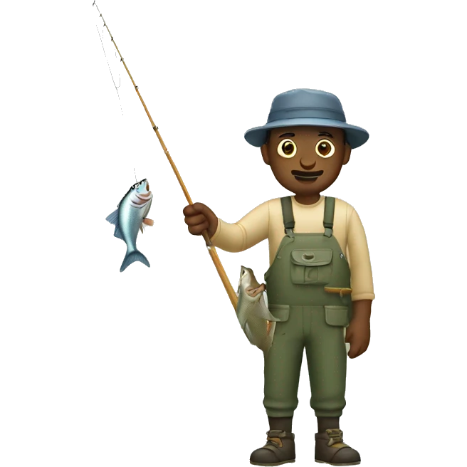 Fishing man holding fish emoji