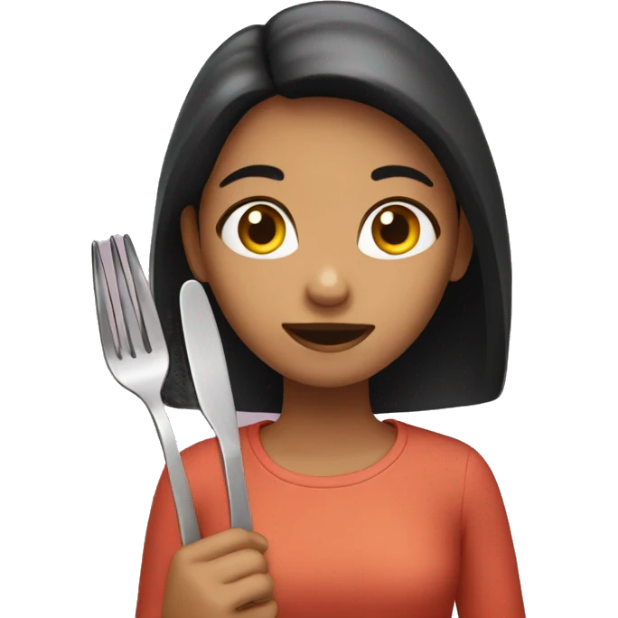 Girl with fork emoji