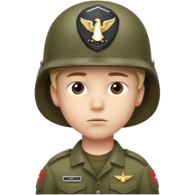 a young boy wearing a military helmet emoji
