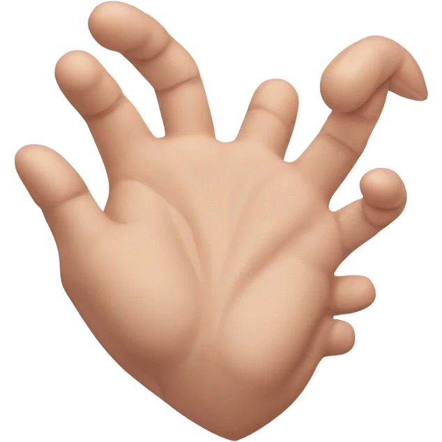 mouth veiny arm with a skin colored heart at the end emoji