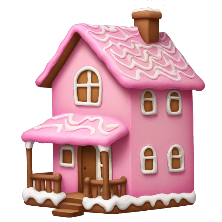 A pink gingerbread house emoji