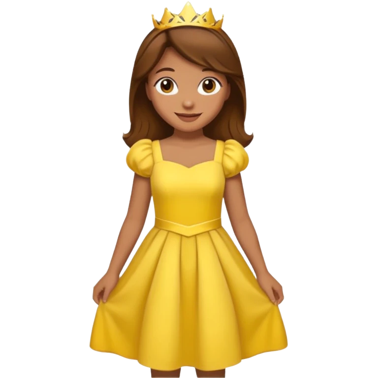 Princess daisy yelllow dress standing with brown hair  emoji