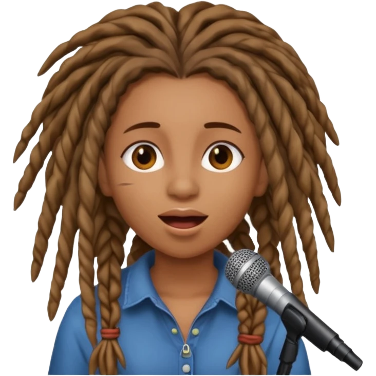 emoji de chica con rastas cantando emoji