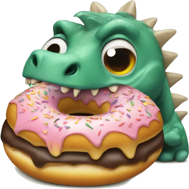 dinosaur eting donuts emoji
