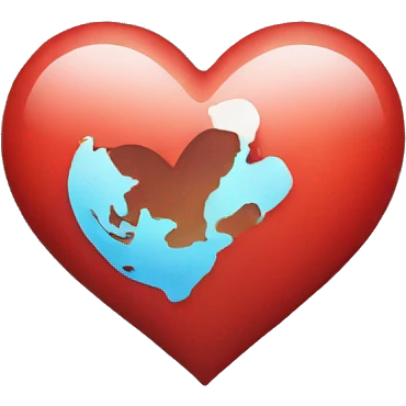 Heart with the world emoji