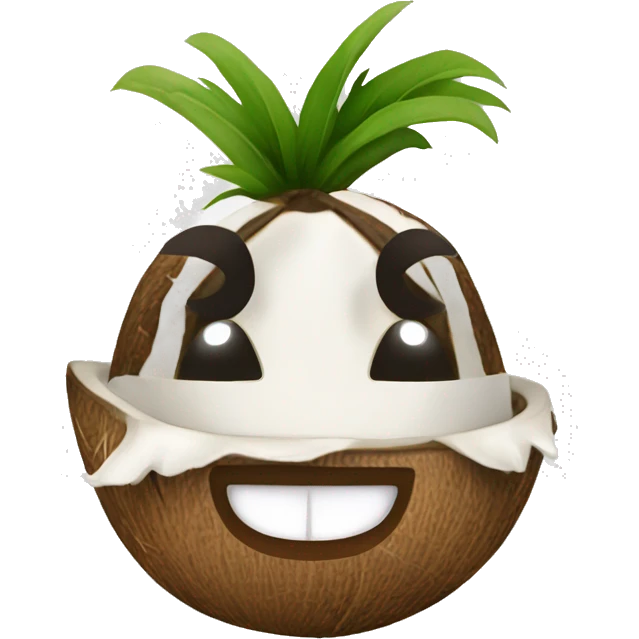 Carabean coconut happy character  emoji
