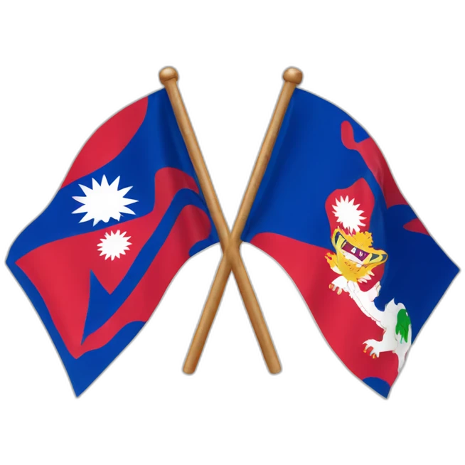 Nepal with Cambodia flags emoji