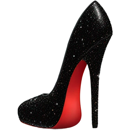 Black sparkly red bottom heels emoji