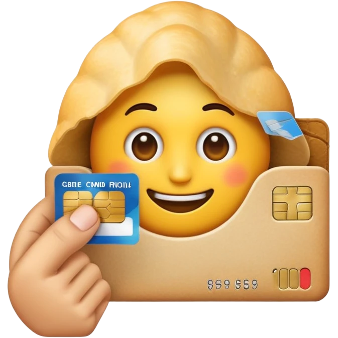Emoji hold cradit card and with hill flour emoji