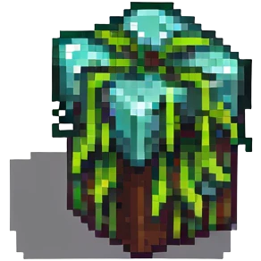 blocky minimal square pixel art Minecraft grass block, very simple shapes emoji