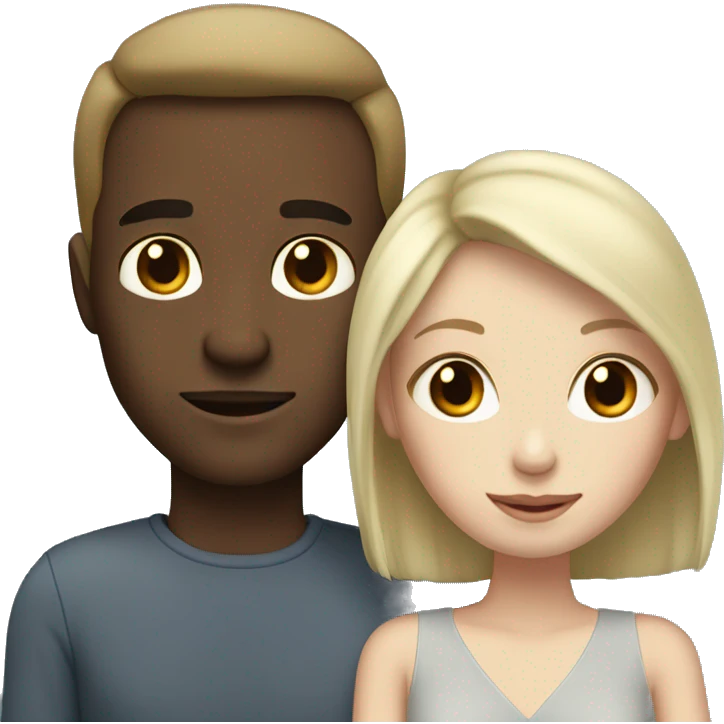 Pale brunette girl with pale blonde husband  emoji