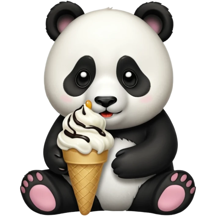 Panda eating ice cream emoji