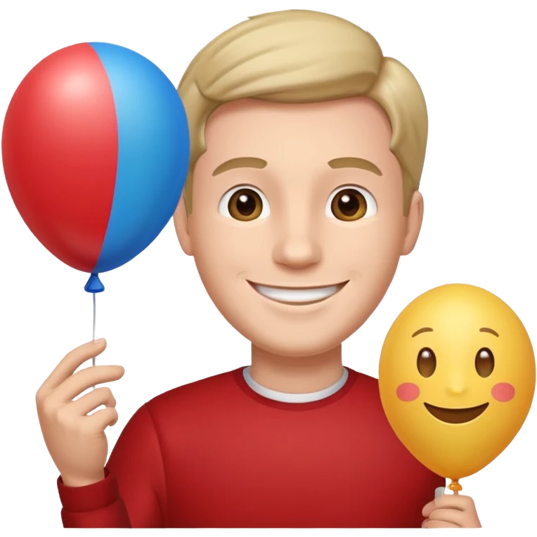Man holding balloon emoji