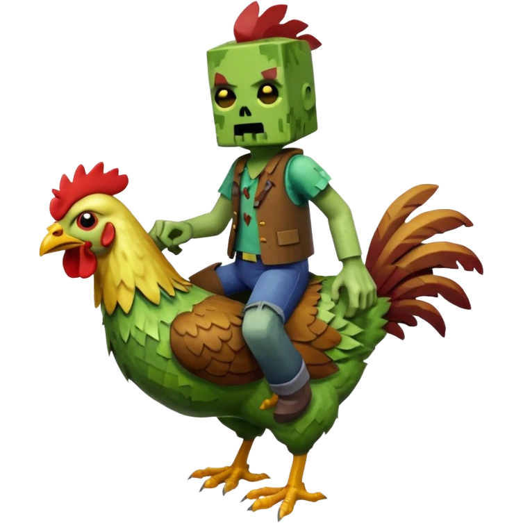 minecraft zombie riding a chicken emoji