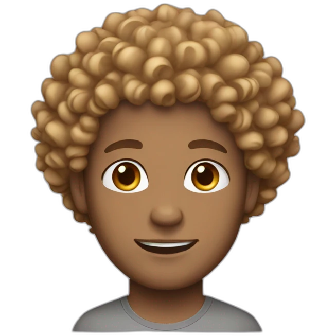 light skinned man curly hair short emoji