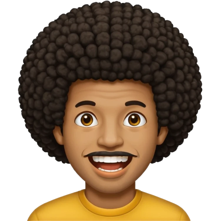 Black seventeen man  with a afro haircut and grillz in his teeths emoji