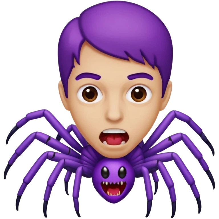 purple spider biting arm no wound mid bite emoji