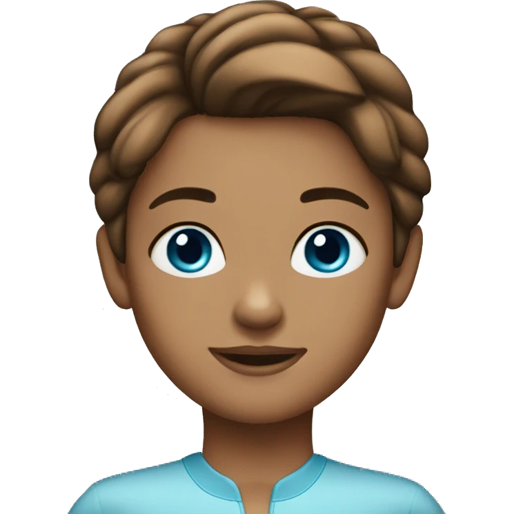 Blue eyed girl brown bob hair emoji