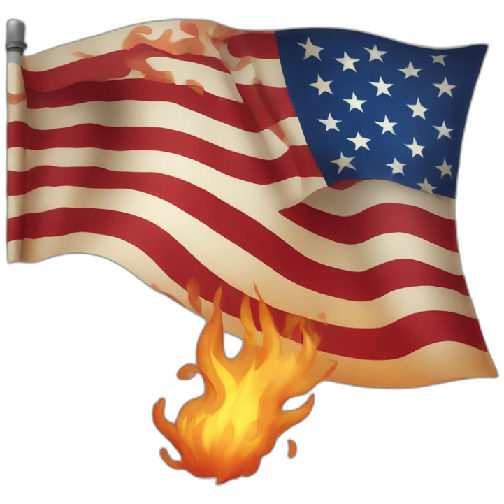 Flag of USA on fire emoji