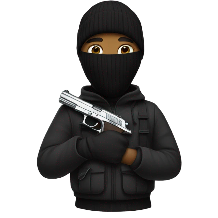 YN with a pistol and ski mask emoji