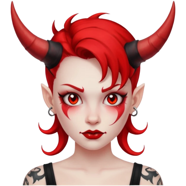 devil girl with tattoo emoji