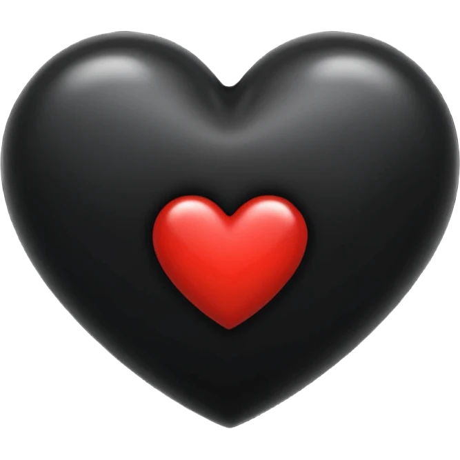 Pencil painted back heart emoji