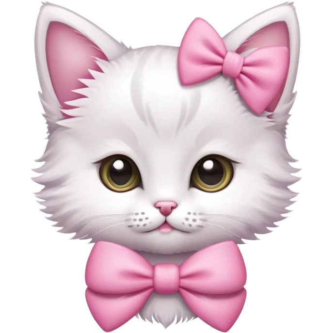 cute kitten with a pink bow emoji