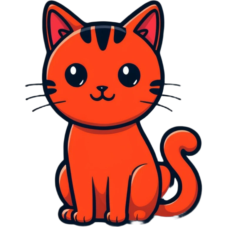 glowing red cat emoji