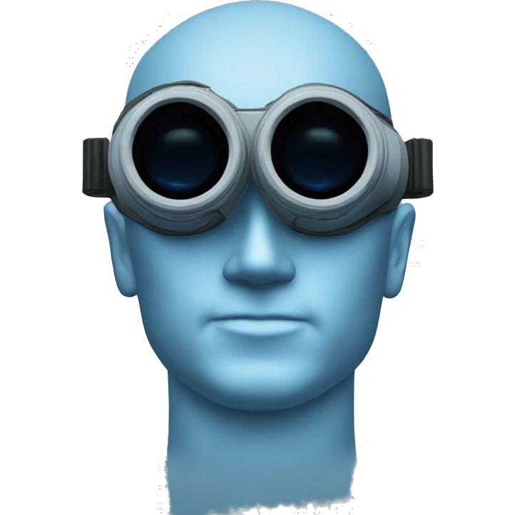 generate me a pair of bino nightvision goggles. Make the lens circular, with the color of the lens blue.  emoji