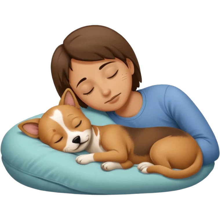 Durmiendo con un perrito emoji